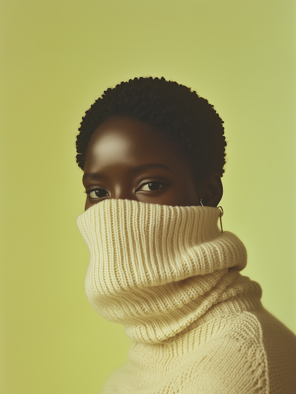 Contemplative Portrait in Knit Sweater