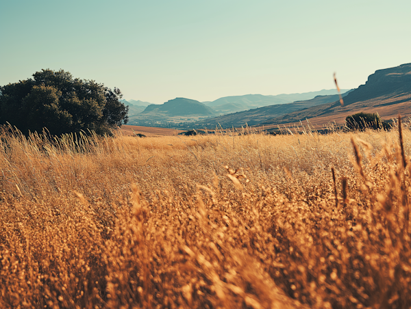 Golden Hour Serenity with Solitary Tree