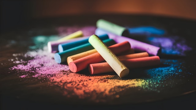 Colorful Chalk Close-Up