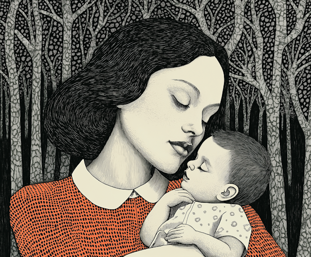 Mother and Child Illustration