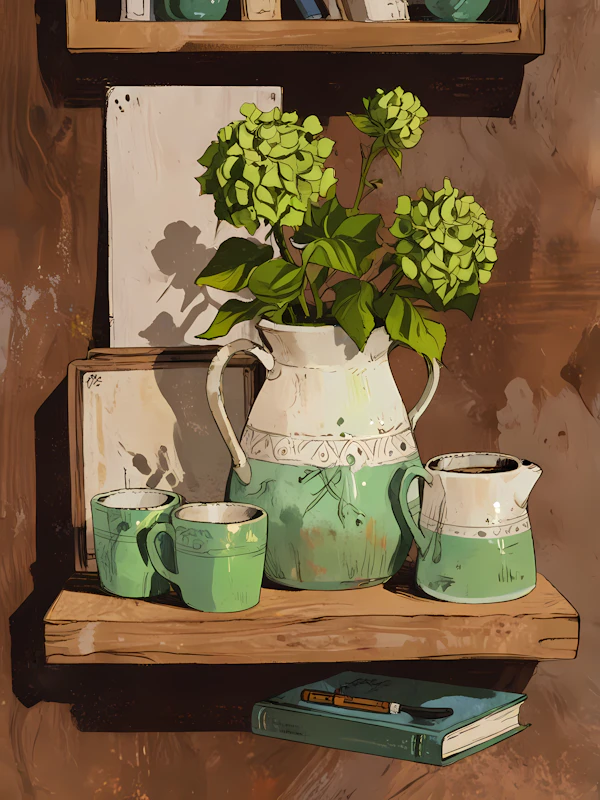 Rustic Shelf Arrangement