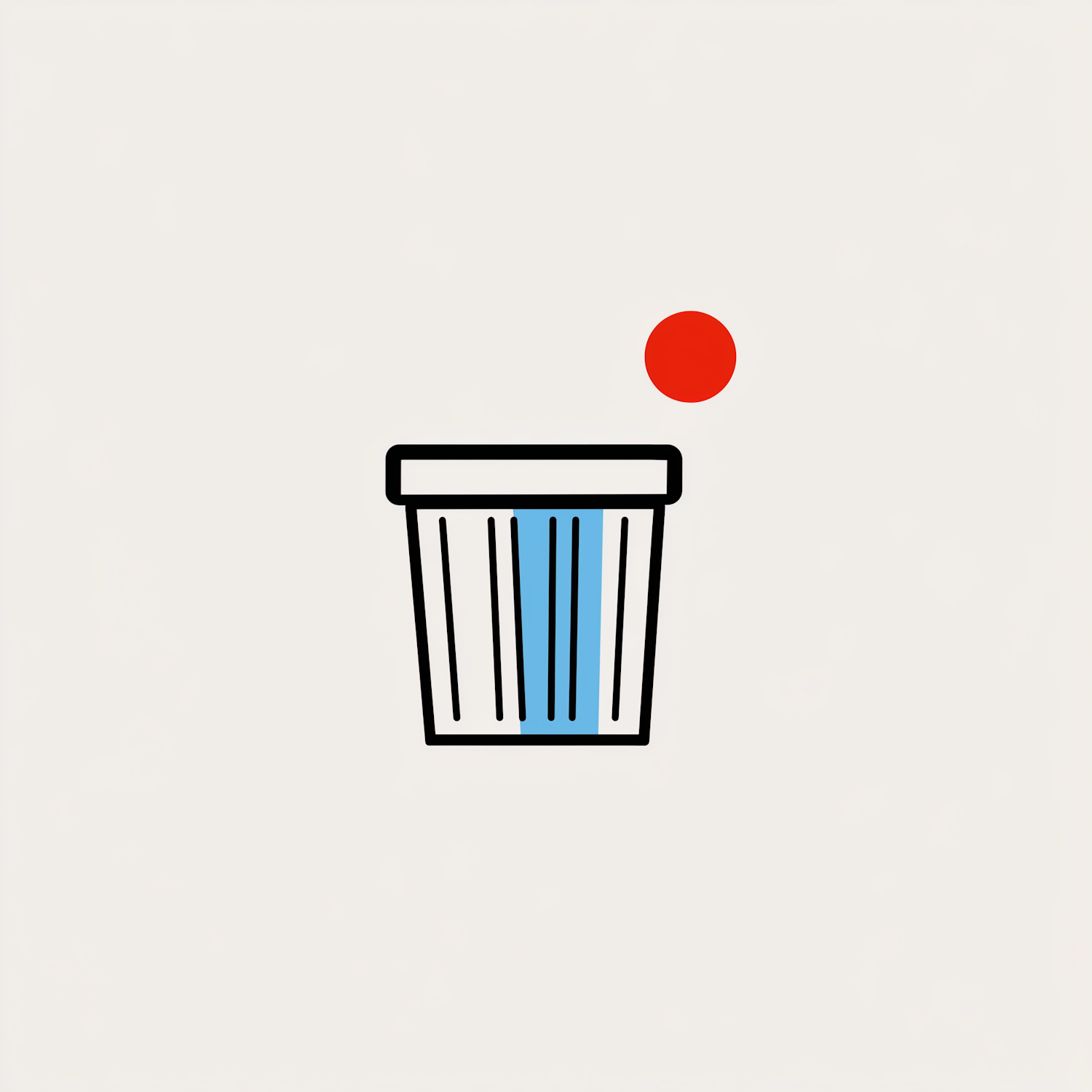 Minimalist Trash Can Illustration