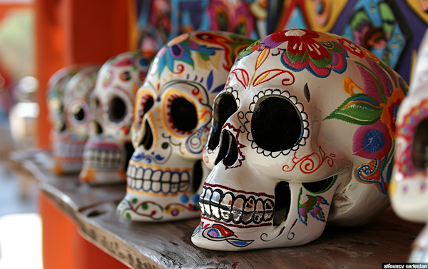 Vibrant Day of the Dead Skull Ceramics