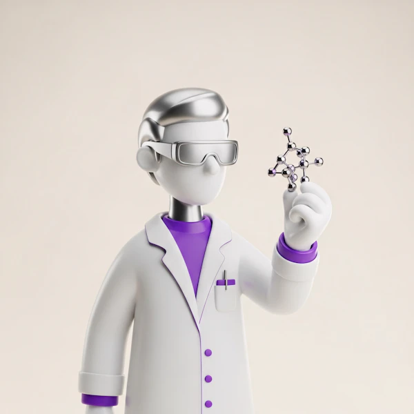 3D Scientist Illustration
