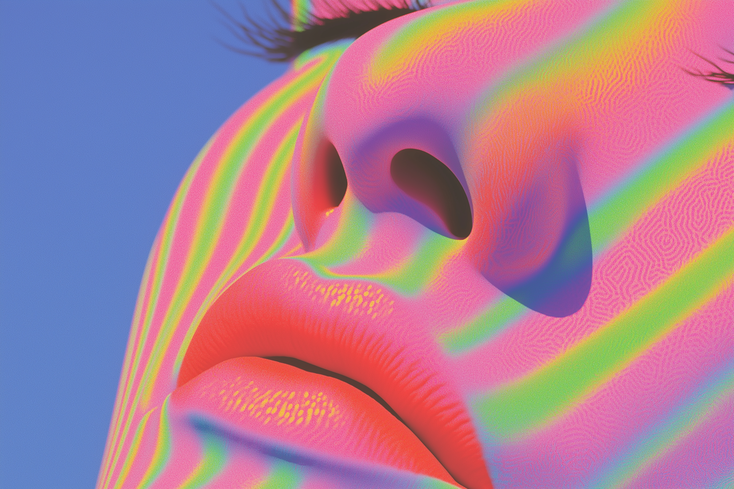 Psychedelic Face Close-Up