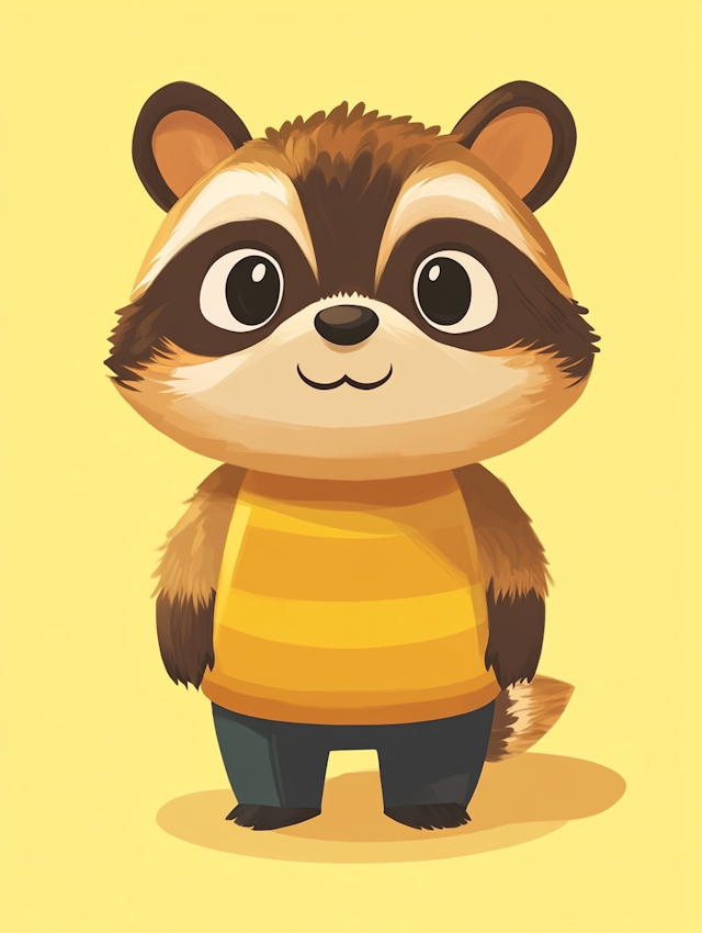 Cartoon Raccoon Character