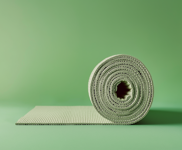 Green Yoga Mat in Tranquil Setting