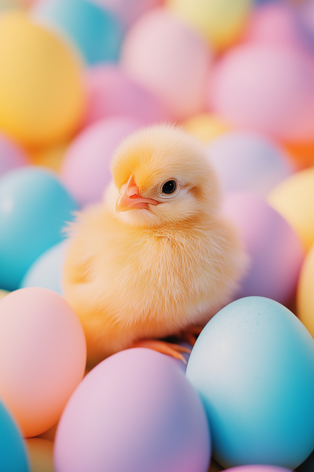 Chick and Pastel Eggs