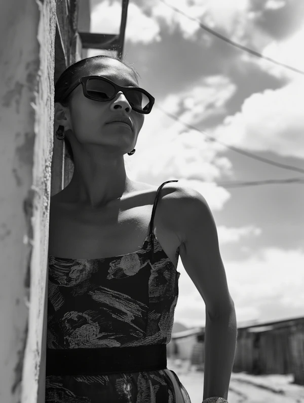 Stylish Woman in Black and White