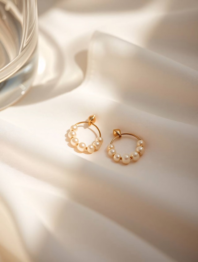 Elegant Pearl Hoop Earrings