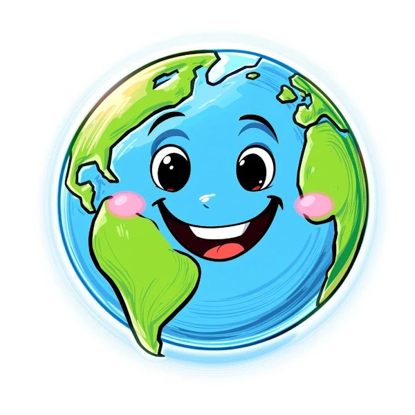 Cheerful Earth Cartoon