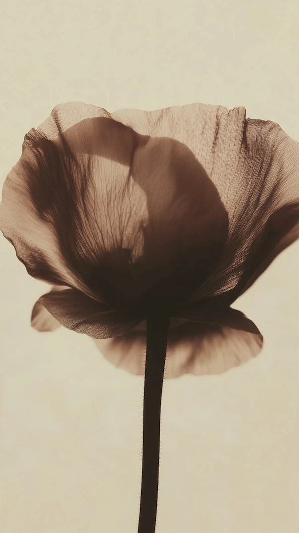 Sepia Poppy Close-Up