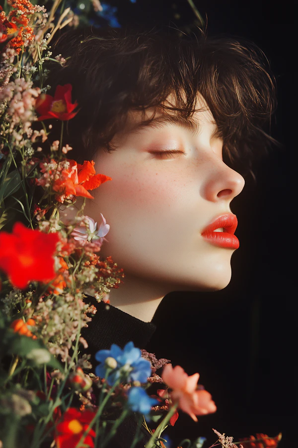 Serene Floral Portrait