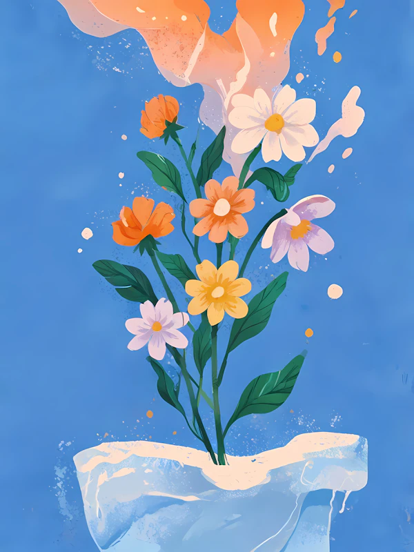 Vibrant Flower Bouquet Illustration