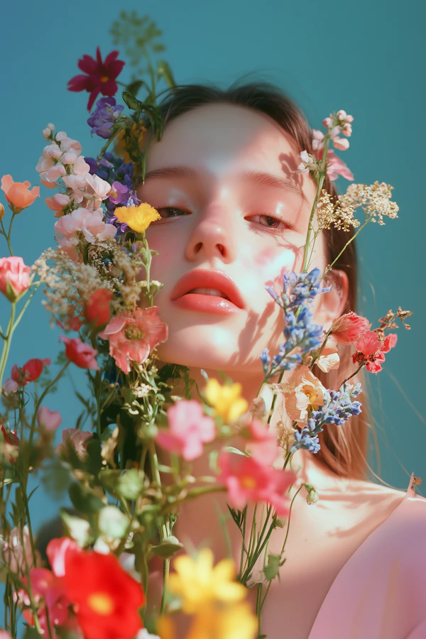 Whimsical Floral Portrait