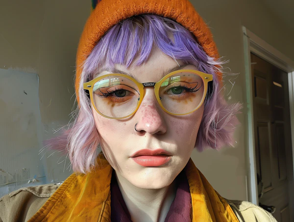 Young Woman with Artistic Eyewear