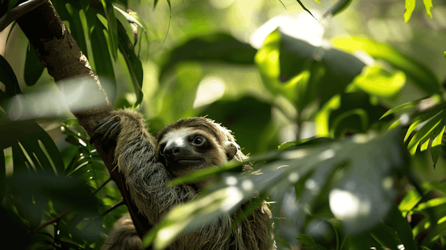 Sloth in Lush Foliage