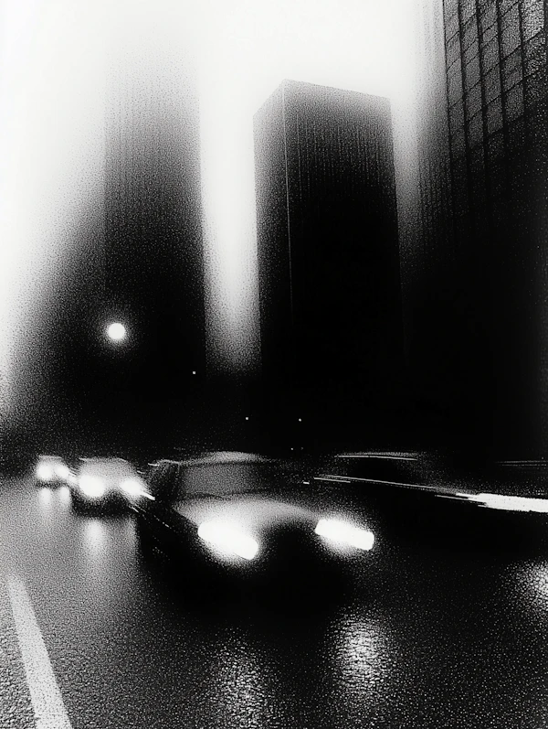 Moody Cityscape at Night