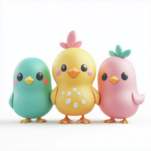 Cartoon Birds Trio