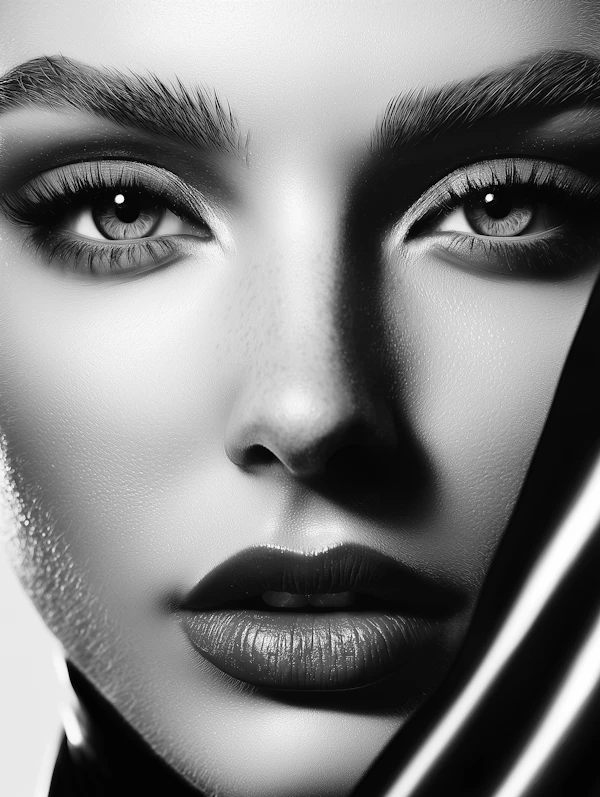 Monochrome Face Close-Up