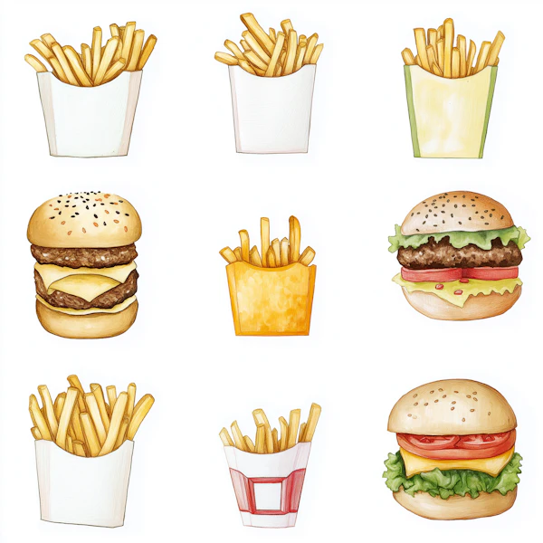 Fast Food Grid Art