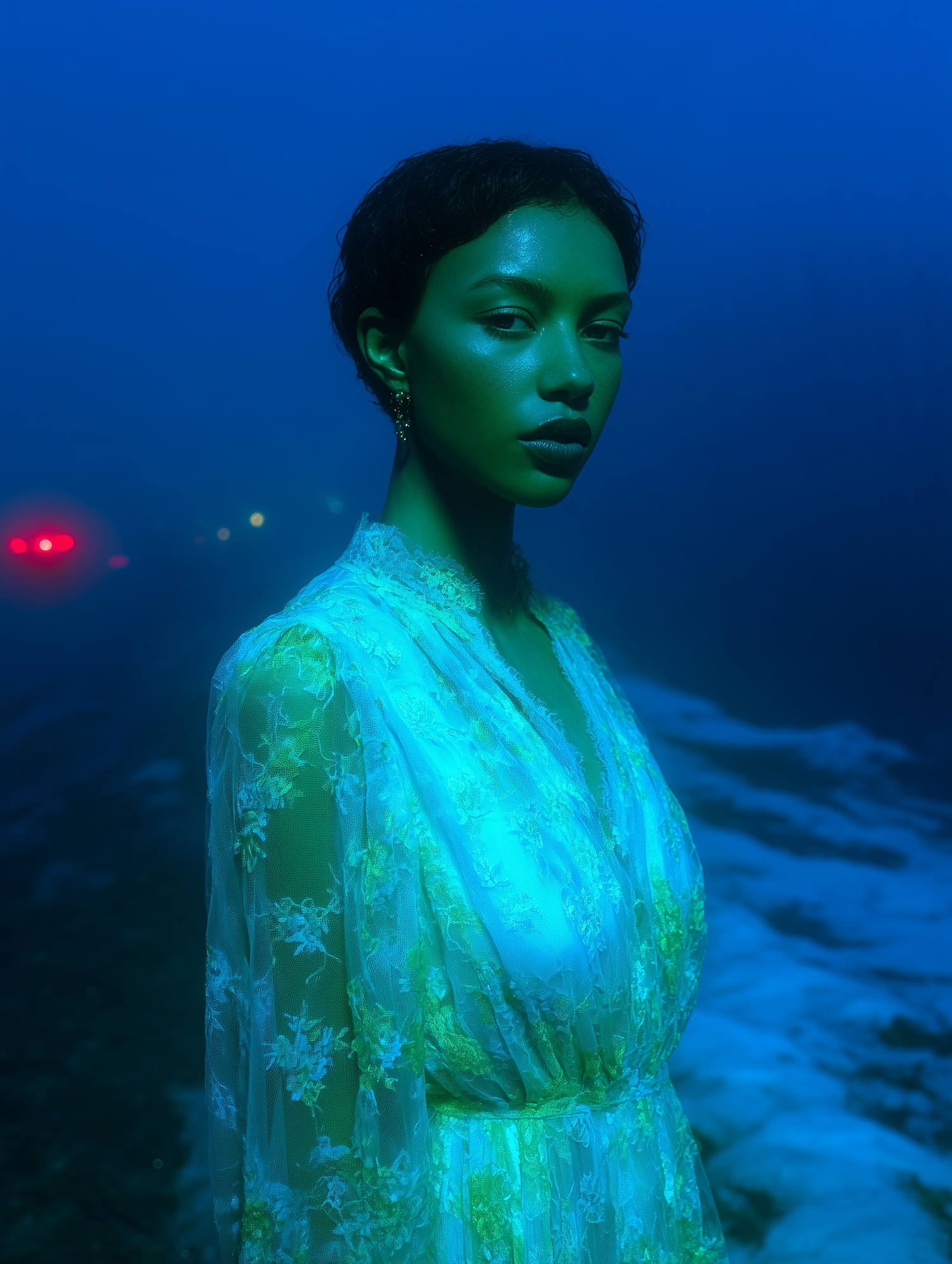 Ethereal Woman in Mist