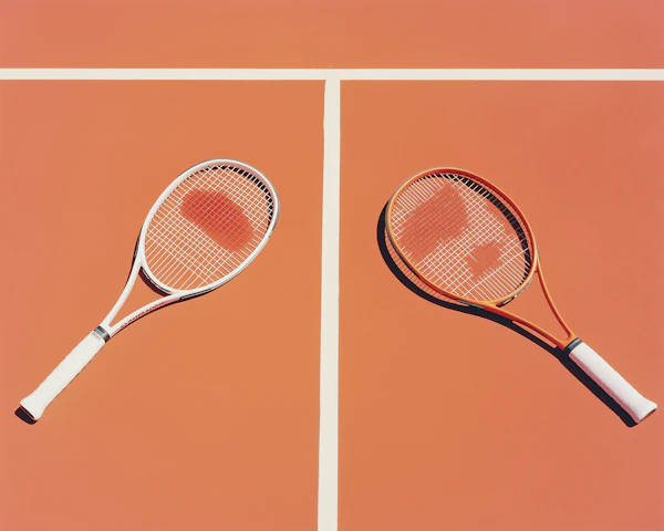 Tennis Rackets on Court