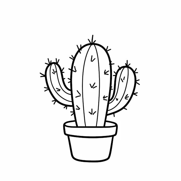 Minimalist Cactus Art