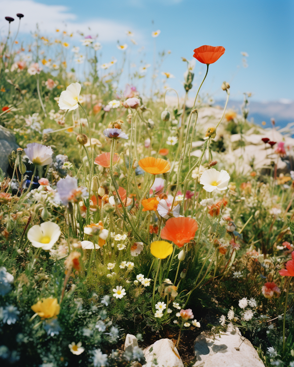 Vibrant Wildflower Meadow Panorama