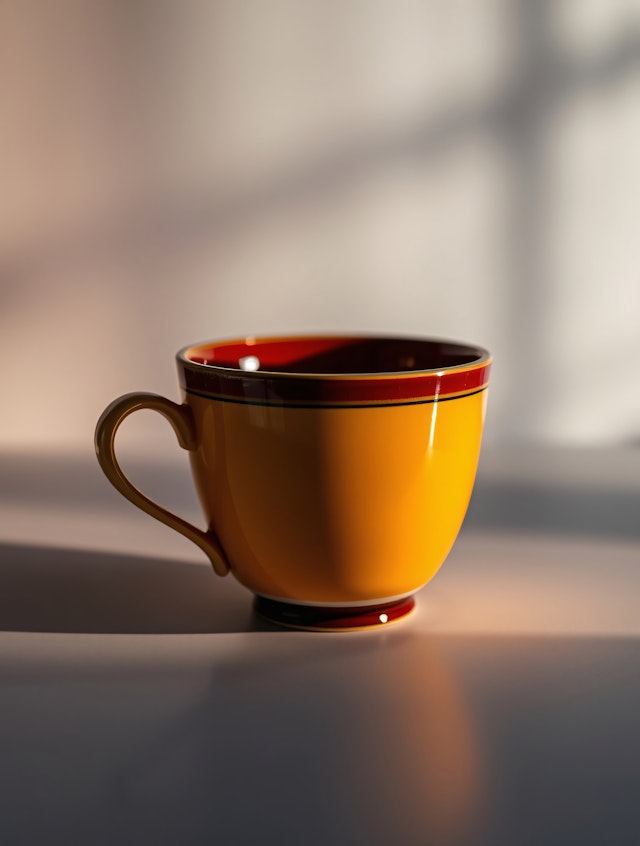 Vibrant Yellow Ceramic Cup