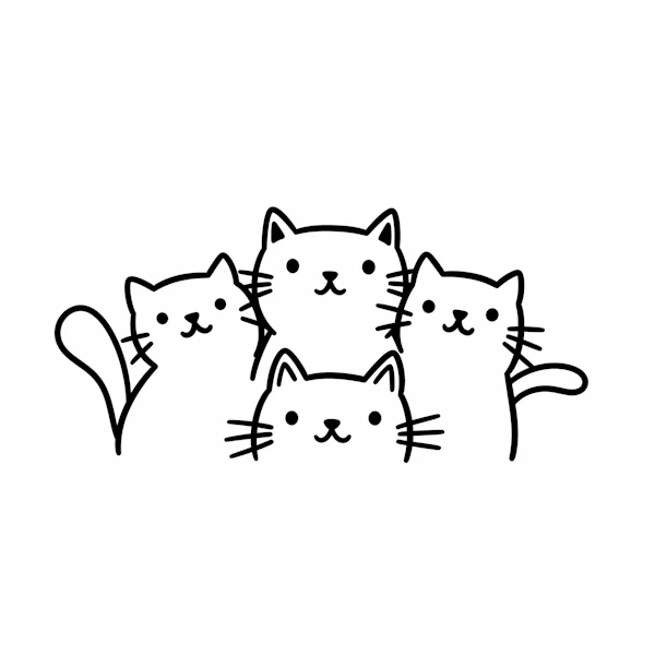 Cartoon Cats Illustration