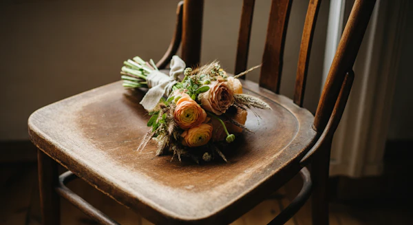 Rustic Chair with Flowers