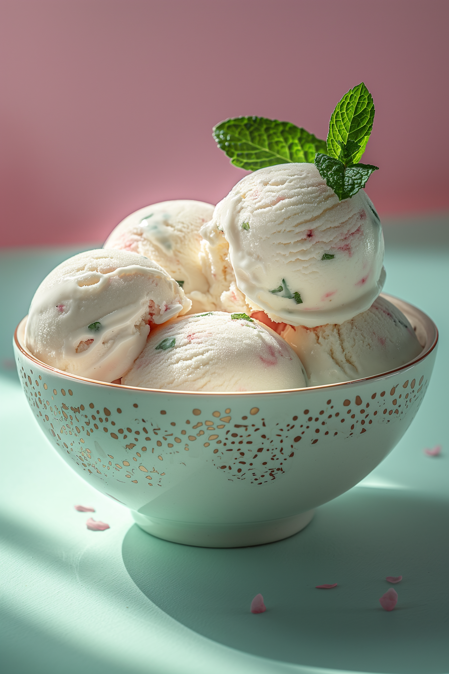 Luxurious Bowl of Mint Ice Cream