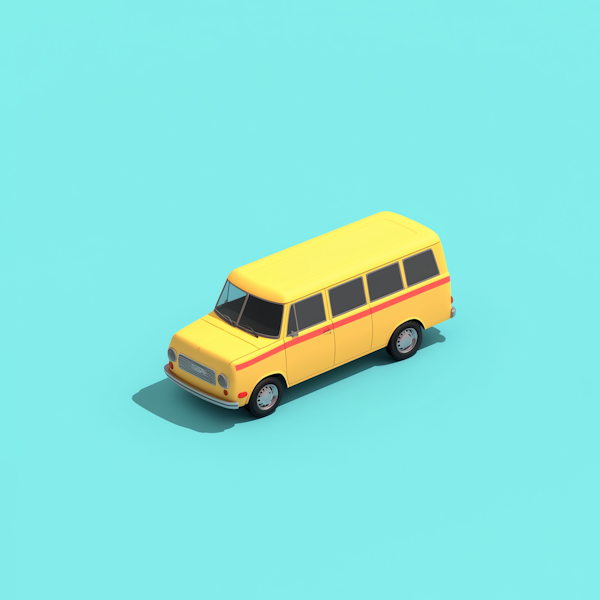 Vintage Yellow Van Illustration