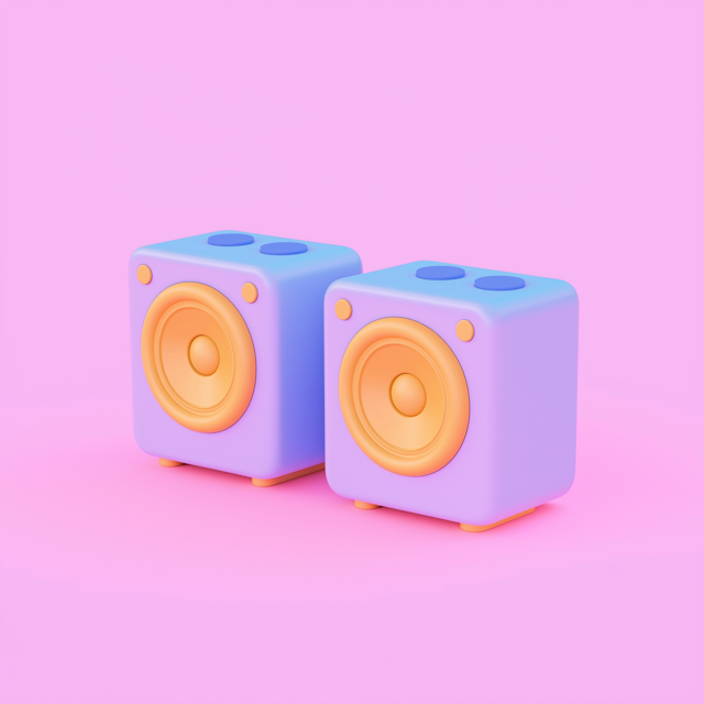 Stylized Pastel Speaker Boxes