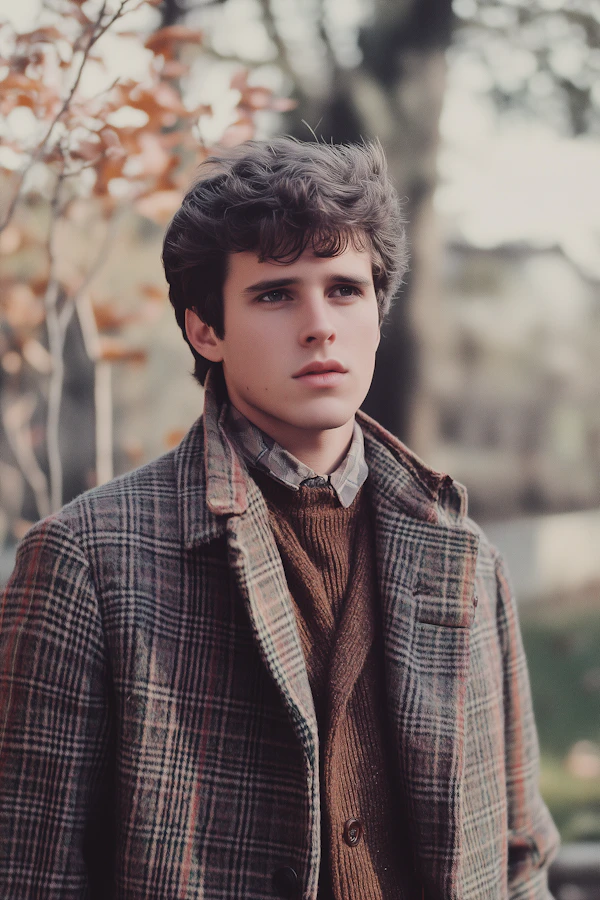 Contemplative Young Man in Autumn