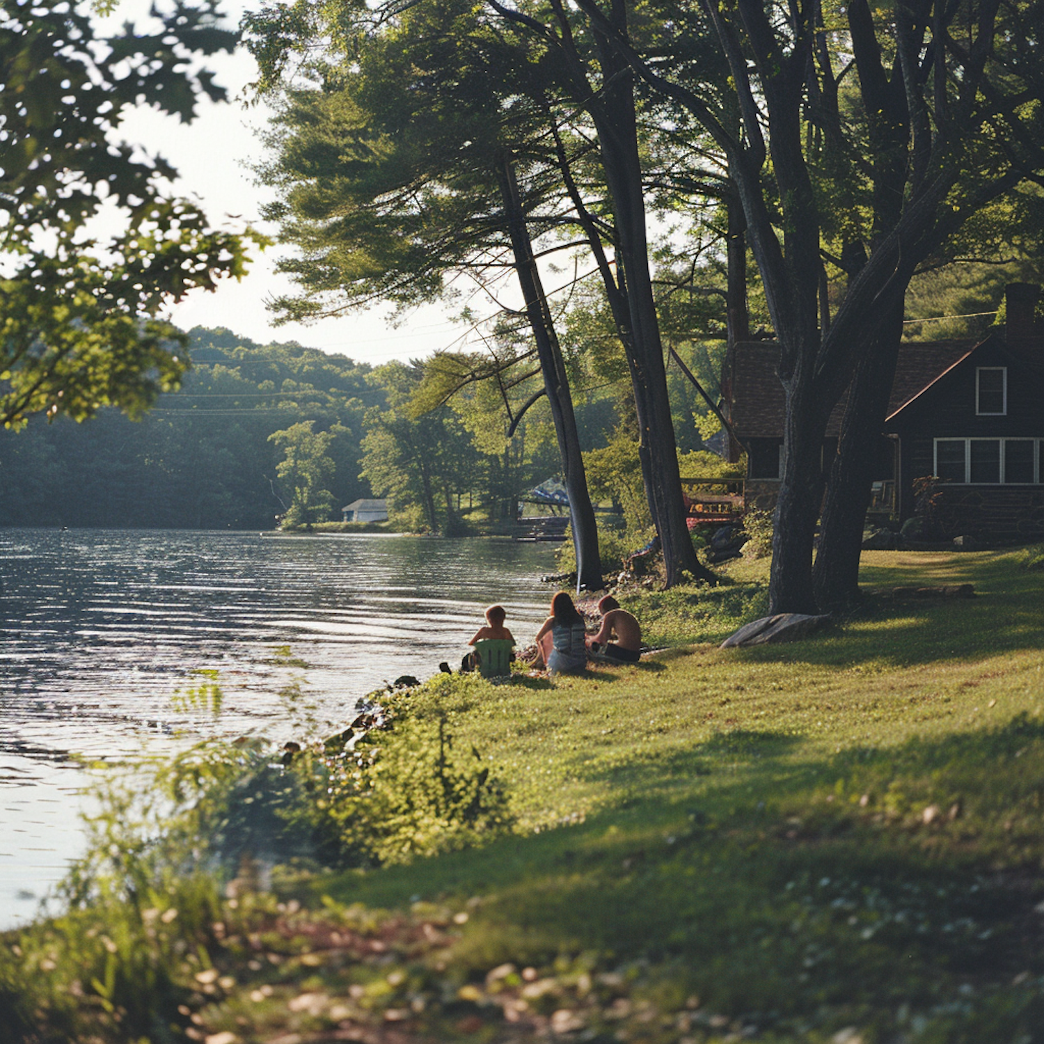 Lakeside Family Time at Sunset