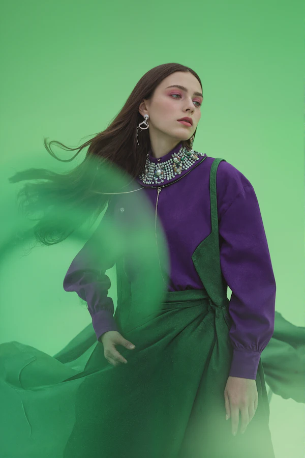 Serene Woman in Vibrant Attire