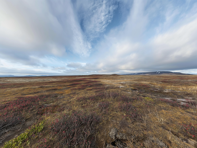 Sweeping Tundra Landscape with Dramatic Clouds