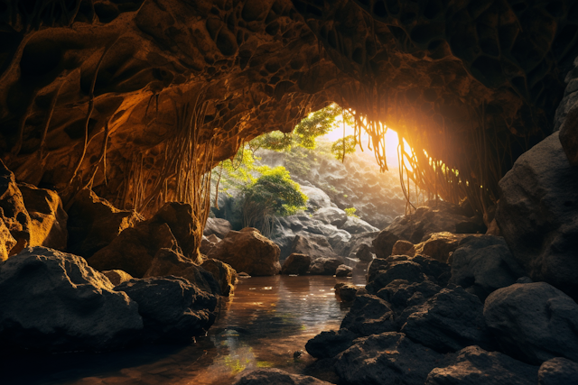 Sunlit Honeycomb Grotto