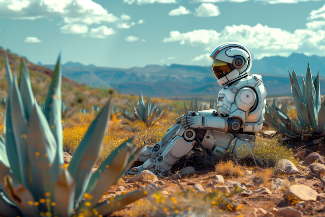 Contemplative Robot in a Desert