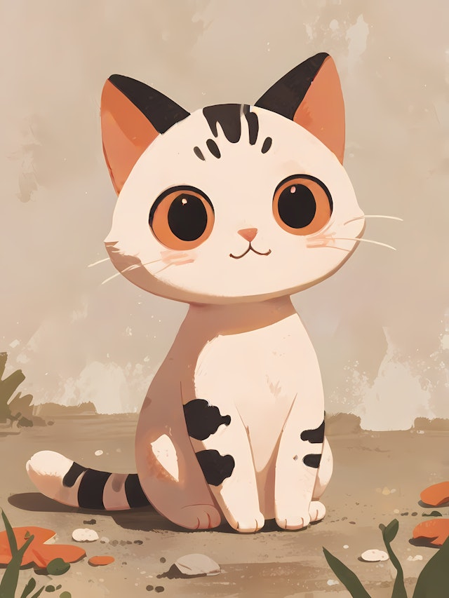 Adorable Cartoon Cat