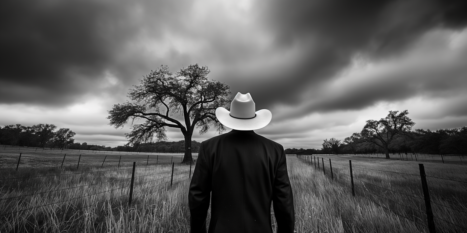 Solitary Cowboy in Anticipation of Storm