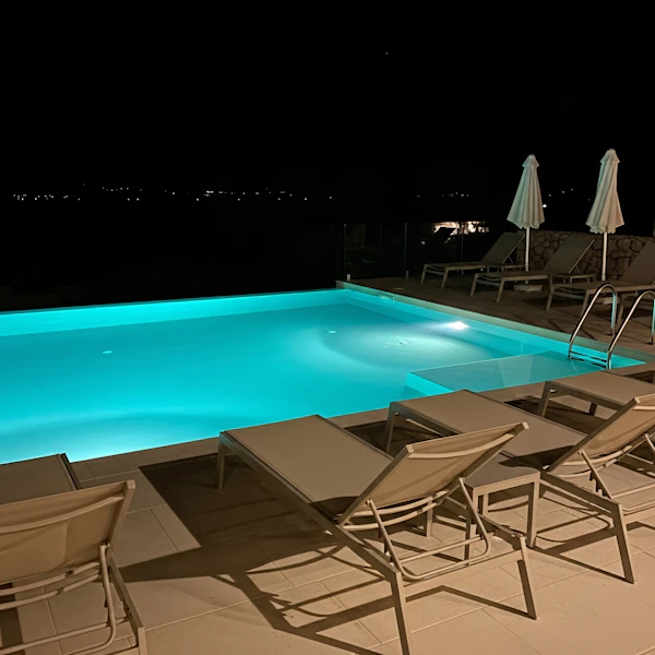 Modern Pool at Night