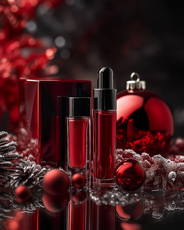 Elegant Perfume Bottles with Holiday Theme