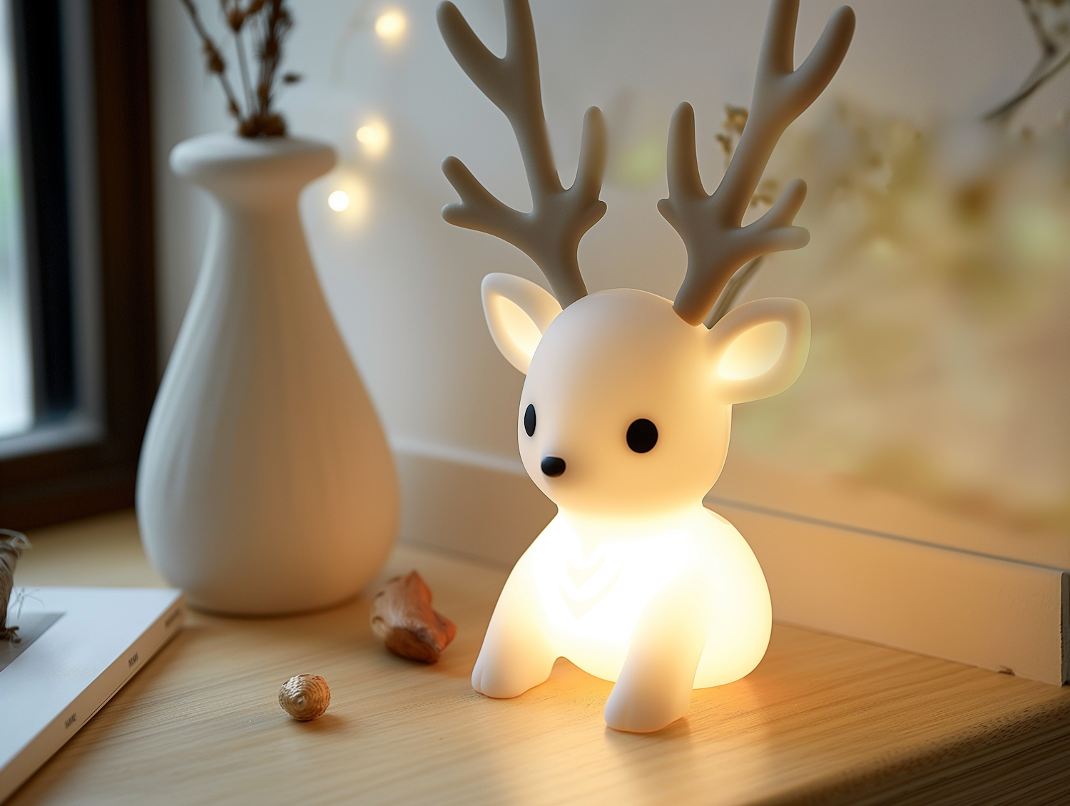 Cozy Reindeer Lamp Scene