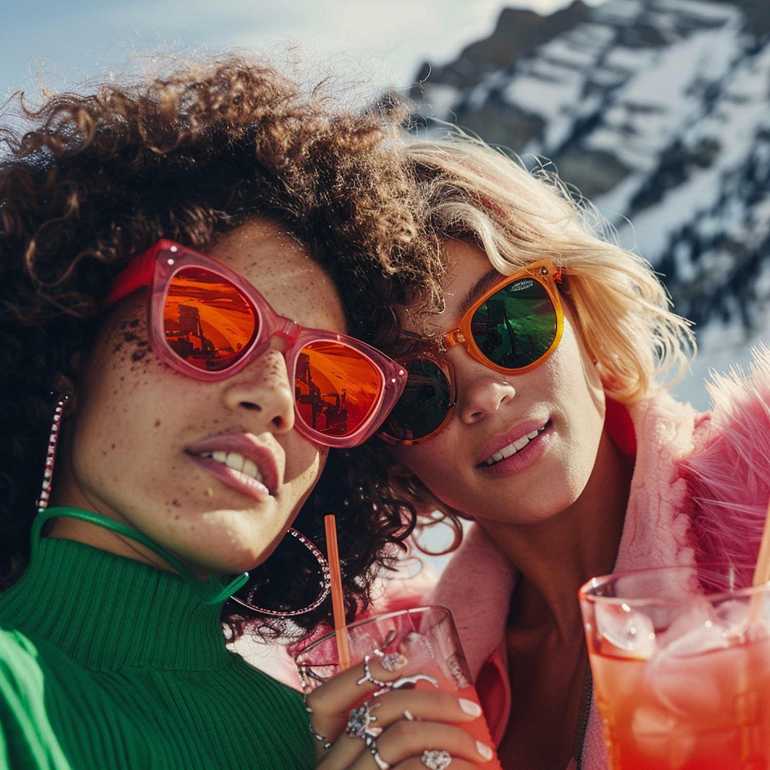 Two Women in Colorful Sunglasses