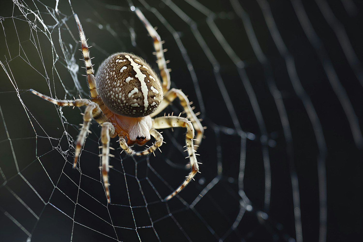 Orb-Weaver Spider in Web