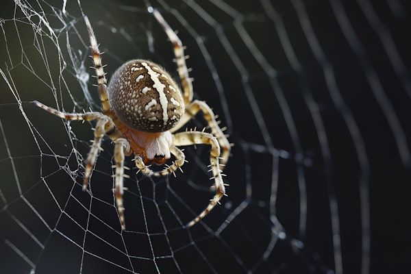 Orb-Weaver Spider in Web