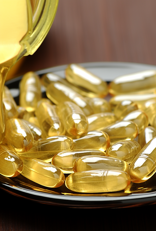 Golden Fish Oil Capsule Array